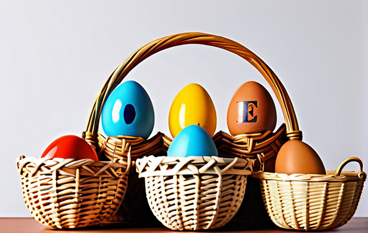 **
Prompt: A diverse group of people of various ages and backgrounds are strategically placing different colored eggs (representing different assets) into separate baskets labeled with icons of stocks, bonds, real estate, and commodities. The scene is bright and optimistic, emphasizing smart diversification and risk reduction in investment. A shield icon hovers protectively above the baskets.
**