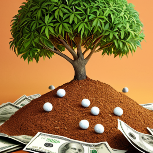 Home 6 **Image:** A visually engaging representation of compound interest. Focus on growth and accumulation. Consider a tree growing with money as leaves or a snowball rolling down a hill getting bigger. Use warm, inviting colors. Include Arabic design elements in the background subtly.